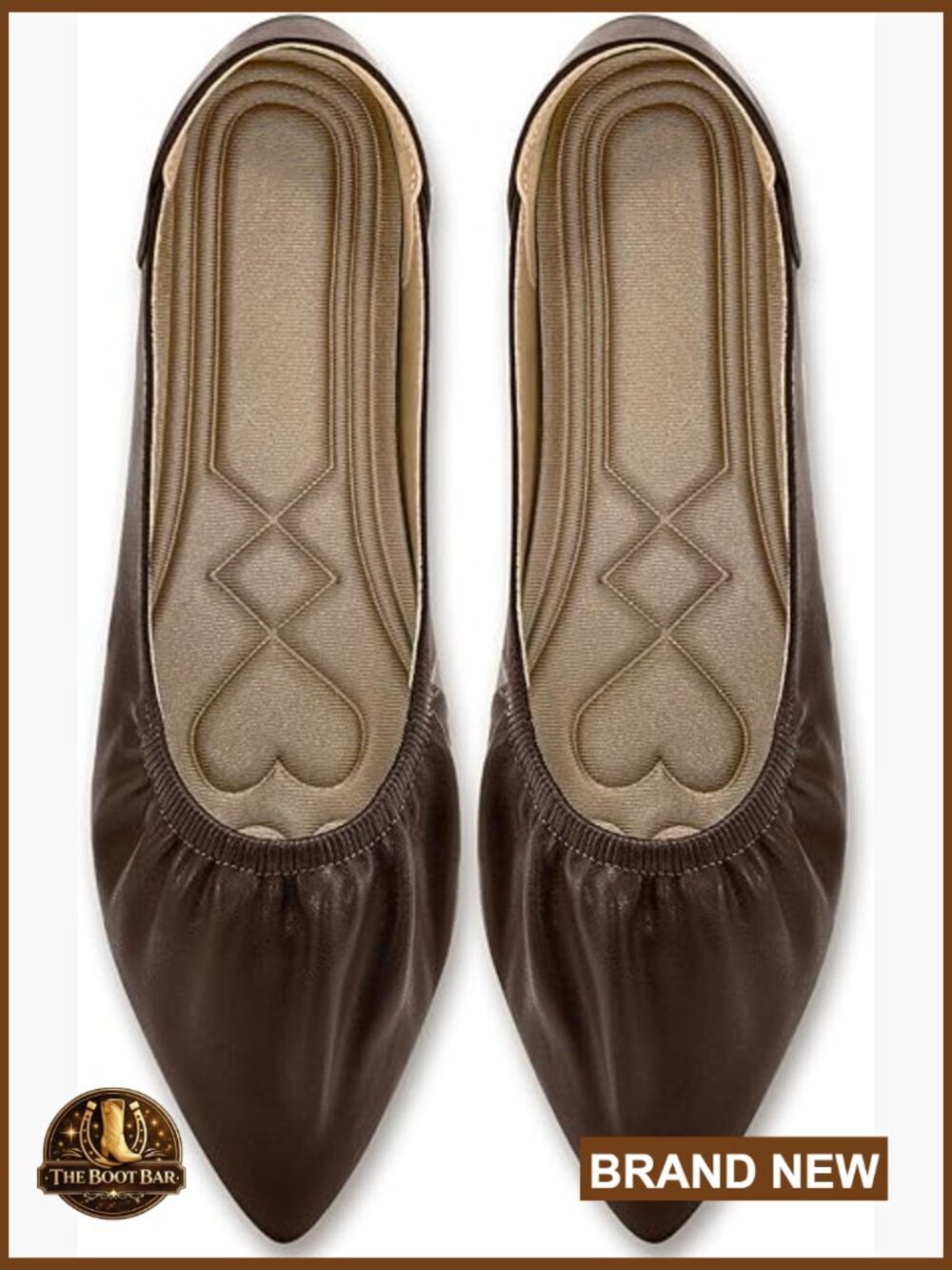 Pointed Toe Ballet Flats - Comfortable Slip On Dressy Work Shoes